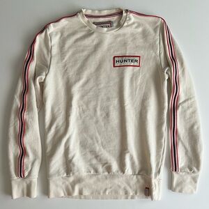 HUNTER side-stripe sweatshirt, white, small
